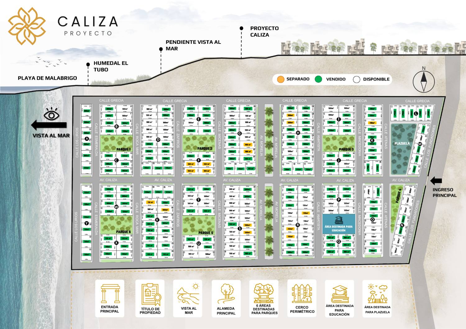 Plano de lotización de Caliza