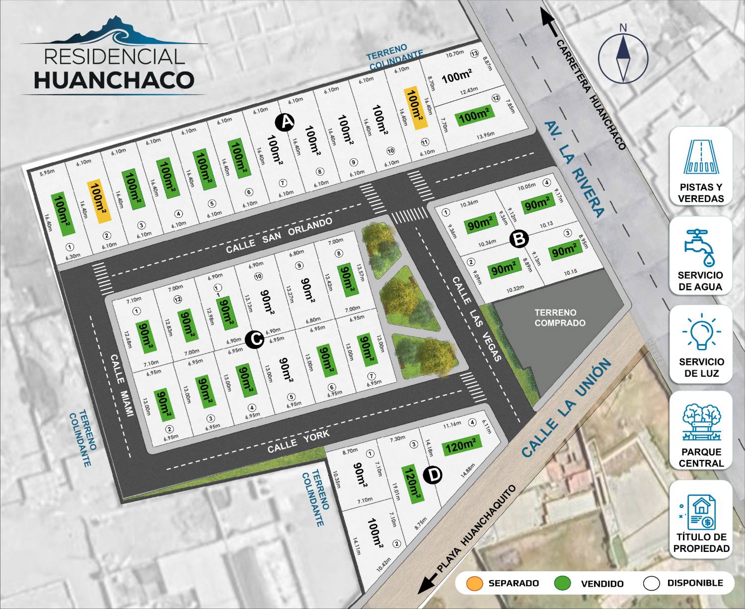 Plano de lotización de Huanchaco