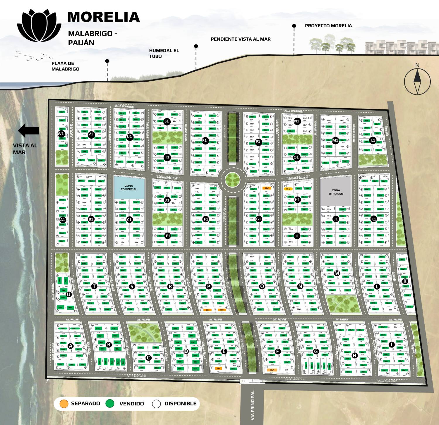 Plano de lotización de Morelia