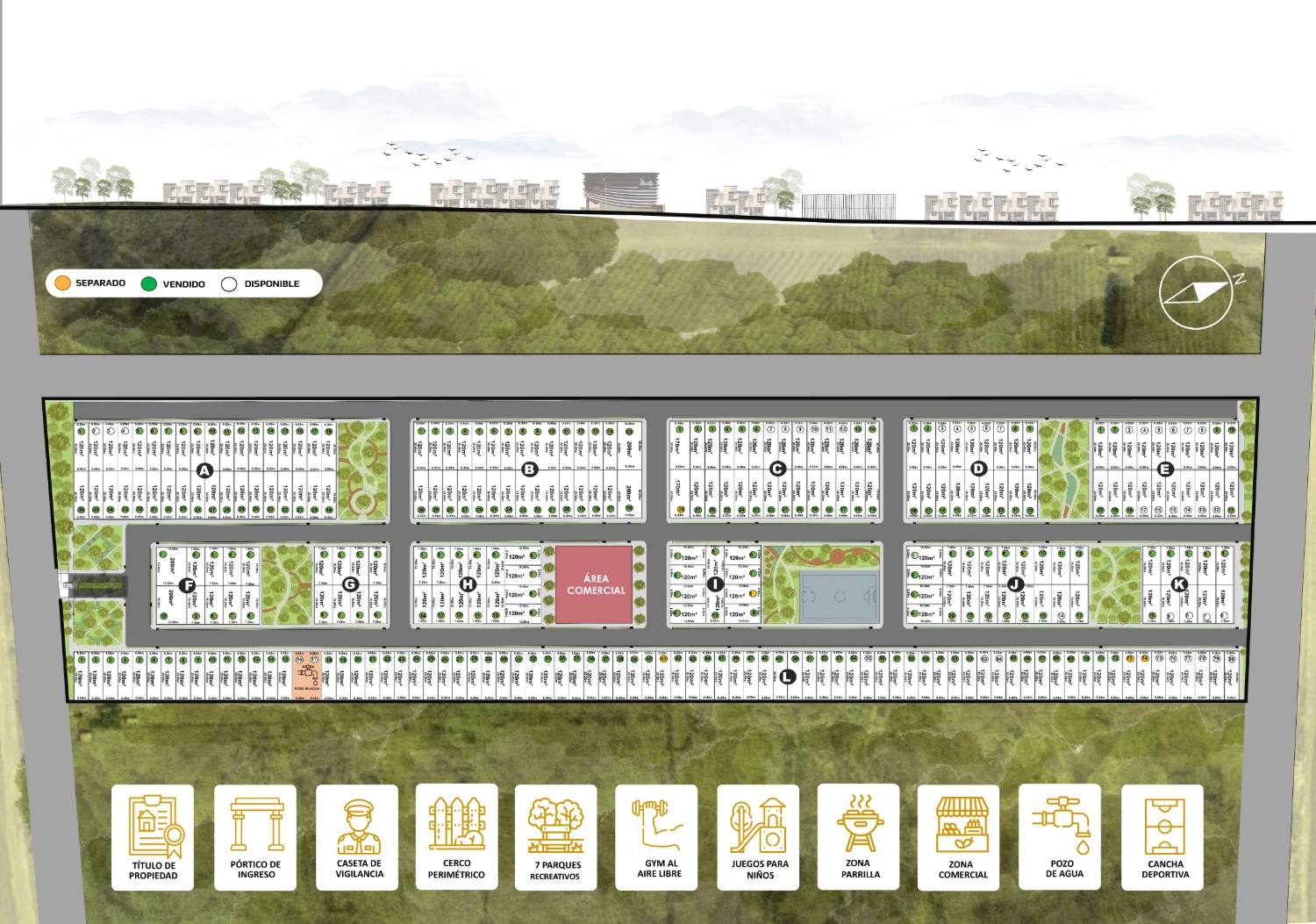 Plano de lotización de Villa Sol